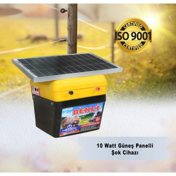 Elektrikli Çit 10 Watt Güneş Panelli Şok Cihazı